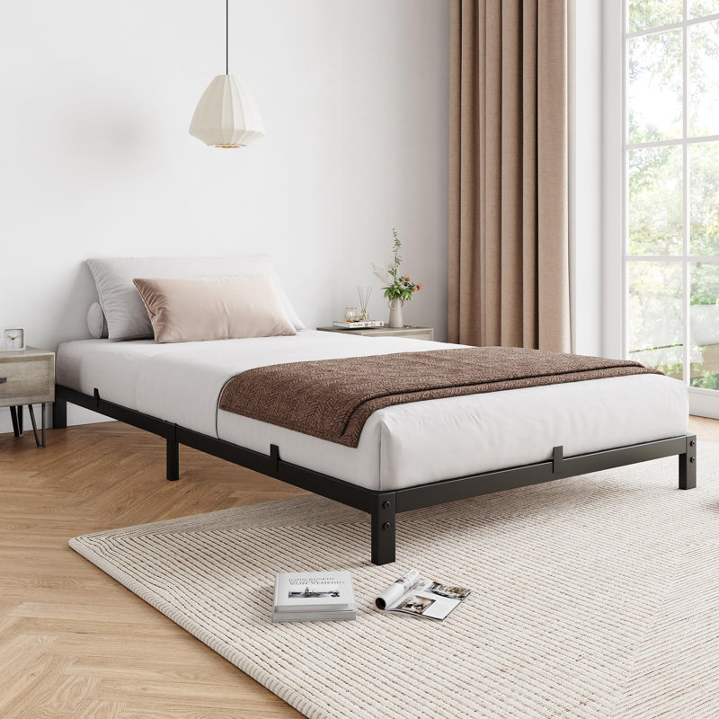 Cadre de lit double de 8 pouces sans sommier tapissier, Lit double