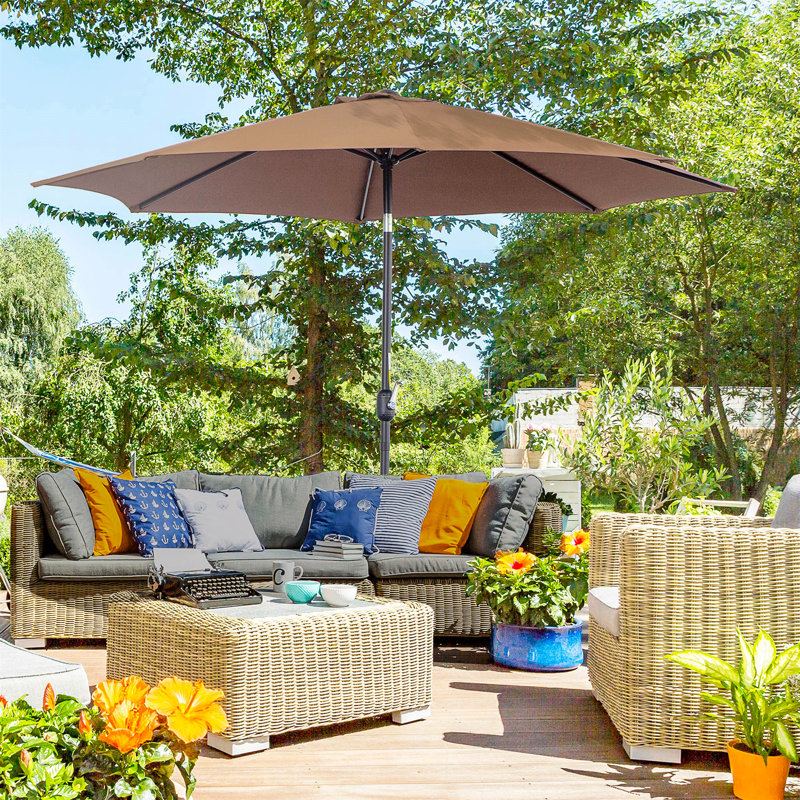 Brookann 295cm Tilt Market Parasol, Brown
