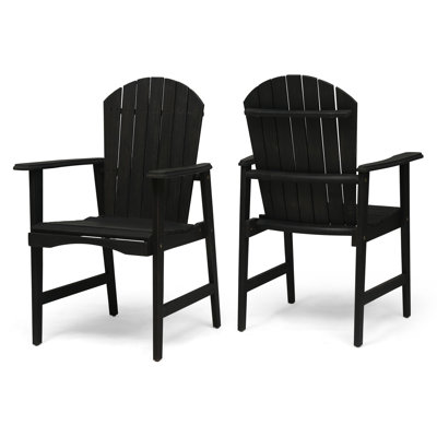 Chaise de salle à manger d'extérieur en bois foncé gris 2