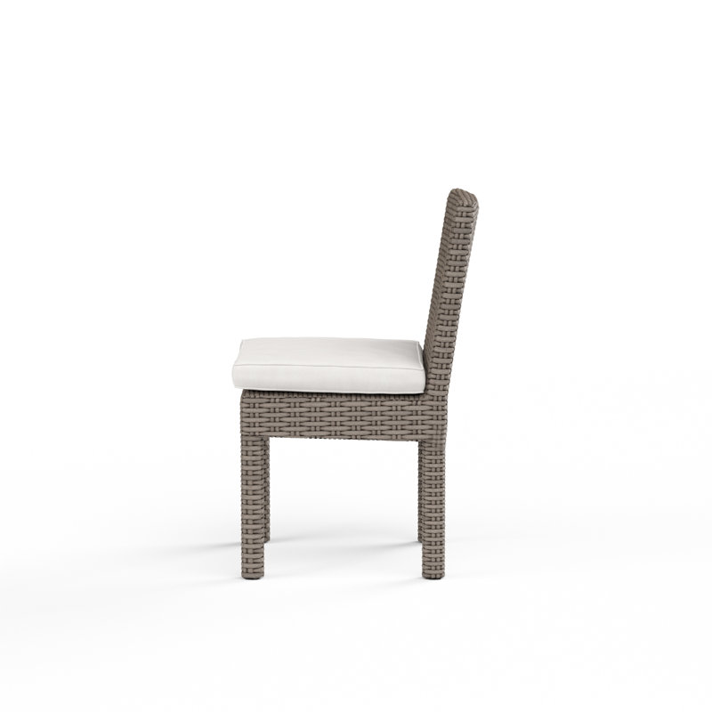 Chaise de patio avec coussin Nassau, Toile lin Sunbrella®, Brun clair