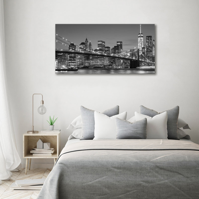 Manhattan By Night - Wrapped Canvas Print