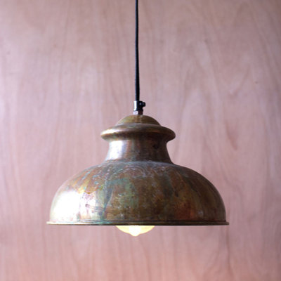 Luminaire suspendu en métal brun rustique 10 po Kalalou