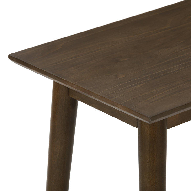 Leaford Solid Wood End Table, 24" H x 14.75" W x 25" D, Walnut