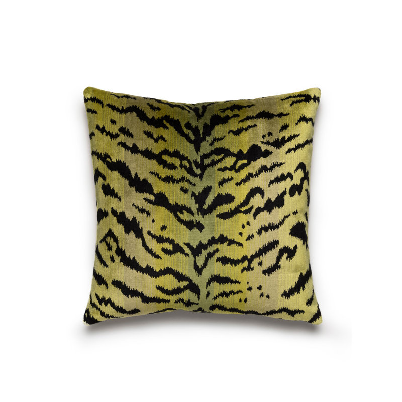Wild Glamour Animal Print Silk Reversible Throw Pillow, 14" H x 22" W x 6" D, Red/Black/Fuchsia Animal Print