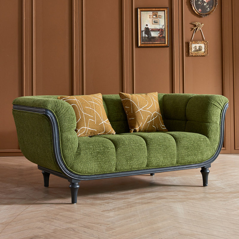 Canapé en tissu luxueux de style français., L 69,2 po