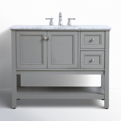 Bonsai 42'' Single Bathroom Vanity with Marble Top