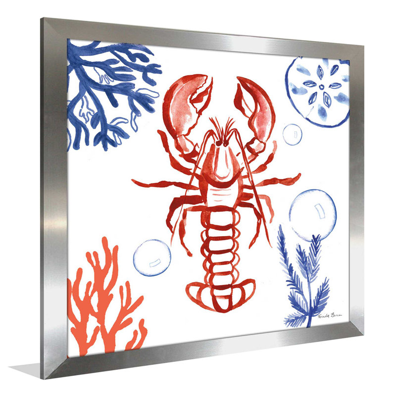 «Coastal Jewels VI», reproduction sur toile tendue, H 21,5 po x l 21,5 po x P 0,75 po, Encadrement argenté