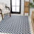 Aimee Traditional Cottage Checkerboard Navy/Cream Indoor/Outdoor Rug-475016650