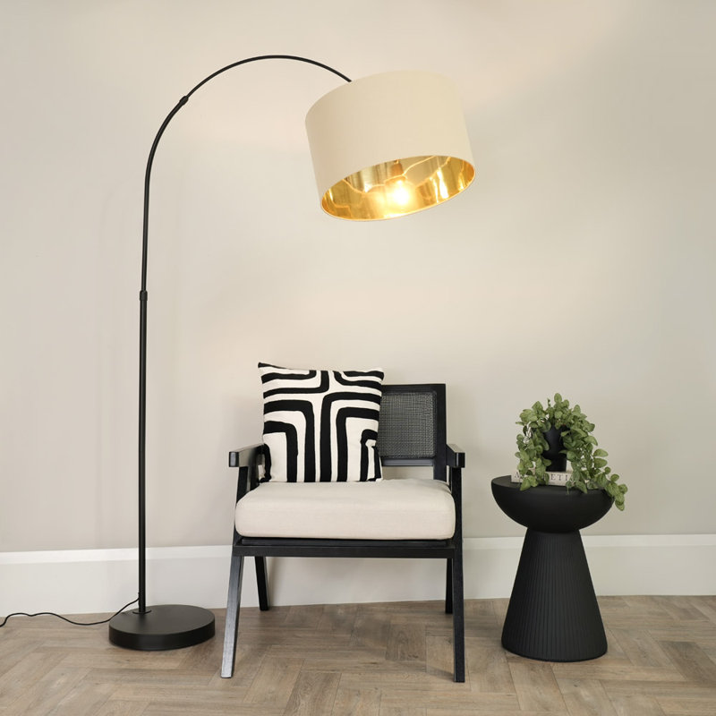 Rinnah 180cm Matte Traditional Floor Lamp, Beige