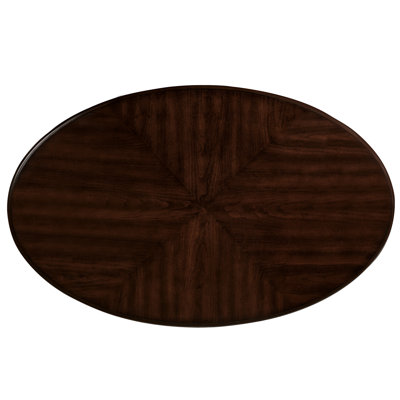 Living Room 42" Oval Coffee Table, Solid Construction, Distressed Finish, Open Shelf, Easy To Assemble, Cherry 42'' Table In Room, Wood 2 Coloration, Assembling