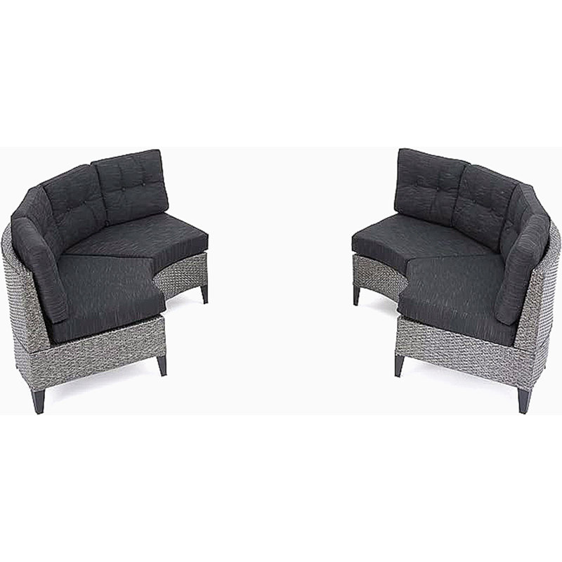 Shimaya 40.5" Wide Outdoor U-Shaped Patio Sectional with Cushions,Pema Outdoor Patio Sofa Set (Set of 4,without table) 