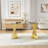 6 - Person Glass Top Double Pedestal Dining Set-1349545754-1349545751