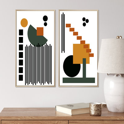 «Bohemian Mid Century Geometric Typographie V», ensemble de 2 impressions