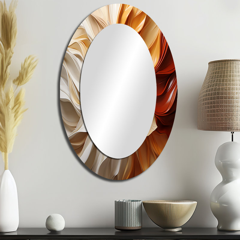 Sunlit Spiral - Miroir mural moderne ovale, 36 po x 24 po