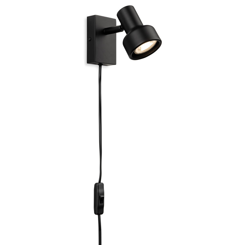 Plug-in Armed Sconce, Black