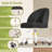 Armless Office Desk Chair With Wheels, Soft Lumbar Support Vanity Chair For Small Space,Bedroom, Height Adjustable-1386212344