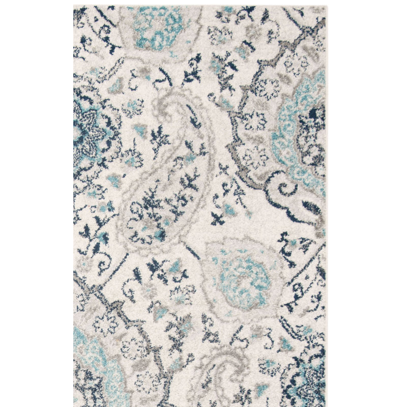 Christa Damask Cream/Light Gray Rug, Rectangle 12' x 18'