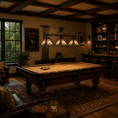 Luminaire suspendu linéaire pour table de billard à 3 lumières Shemar par RAM Game Room