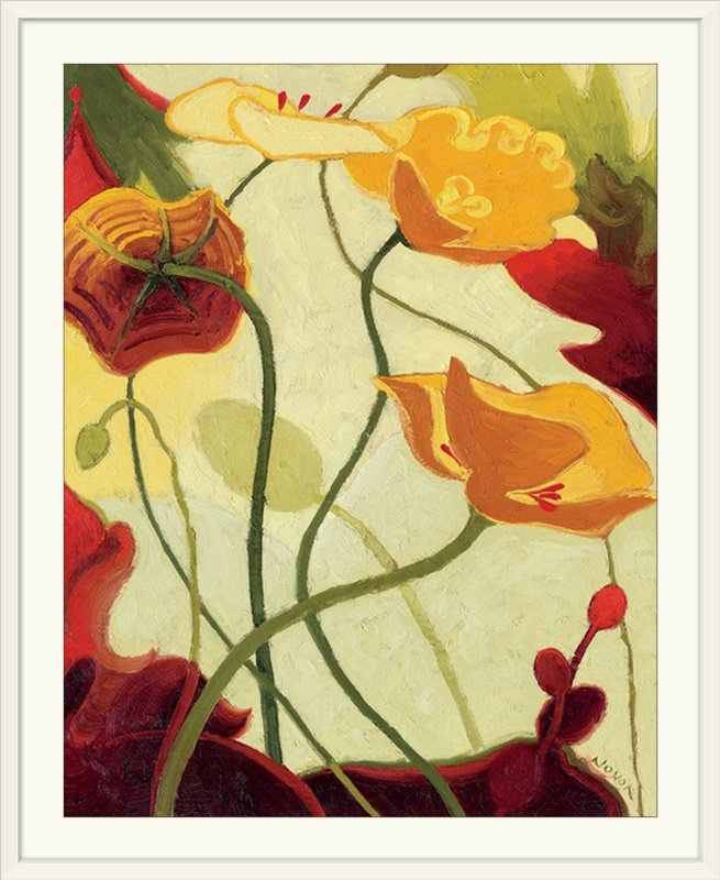 « iii » par shirley novak, reproduction d’art Tres Vignes, H 28 po x l 24 po x P 1 po, Cadre blanc