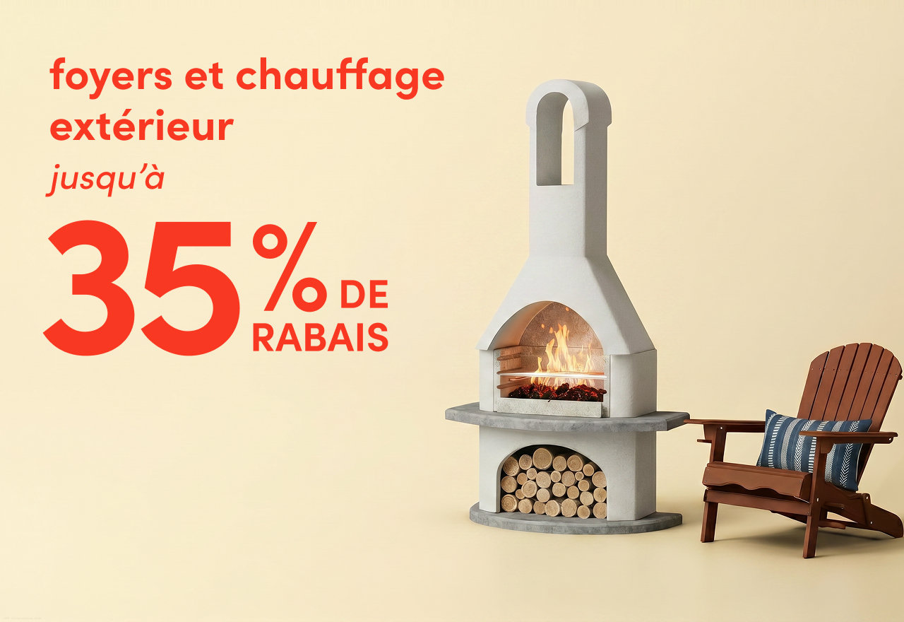 foyers et chauffage extérieur en solde