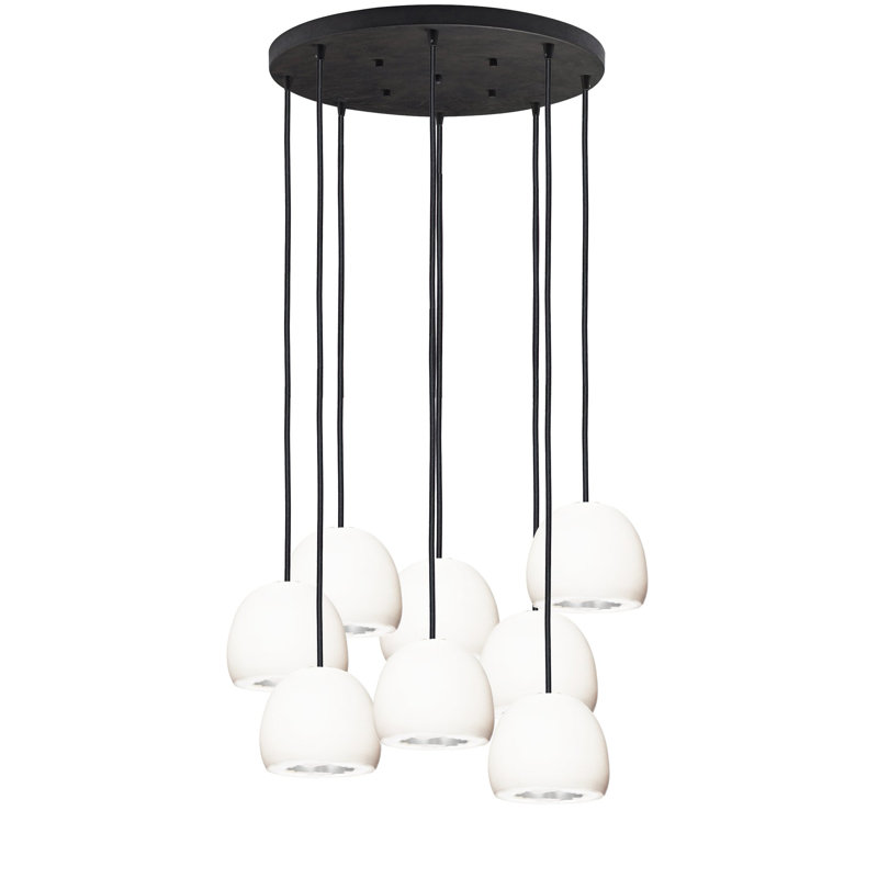 8 - Light Chandelier, 36" H x 24" W x 24" D, Black, White