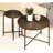 2 Table Collection - Dark Walnut, Waterproof , , Metal Legs Distressed Cylindrical Design Coffee And End Walnut Color, & Stable-768017597