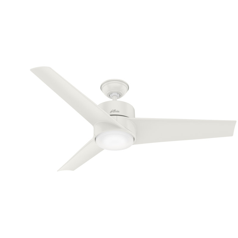 54" Havoc 3 - Blade Outdoor LED Standard Ceiling Fan with Wall Control and Light Kit Included, Fresh White