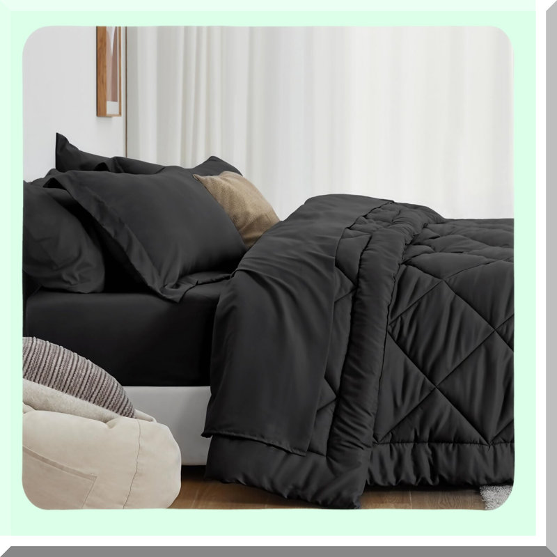 Dream Comforter Set - 7 Piece Bed in a Bag - All Season Bedding Bundle with Comforter, Sheets, Pillowcases, and Shams - Size Comfort Sleep Kit