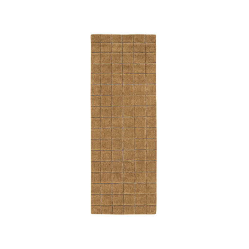 Mosaic Wool Geometric Area Rug in Brown, Runner 2'7" x 7'6"