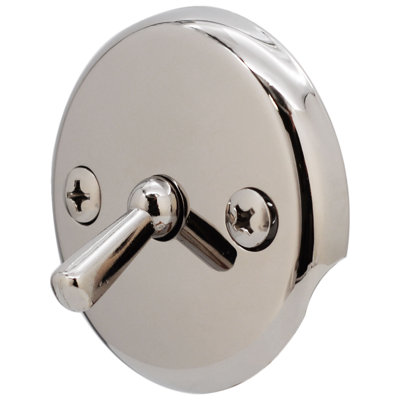 3-1/8" Two-Hole Bathtub Overflow Faceplate with Trip Lever and Screws