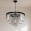 Lustre en cristal noir 9 lumières 9, lustres ronds de 23,6 pouces pour le salon de la salle à manger
