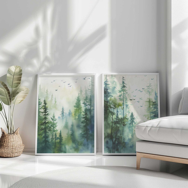 «Serene Forest In Flight», H 15,25 po x l 12,25 po, Chrome poli
