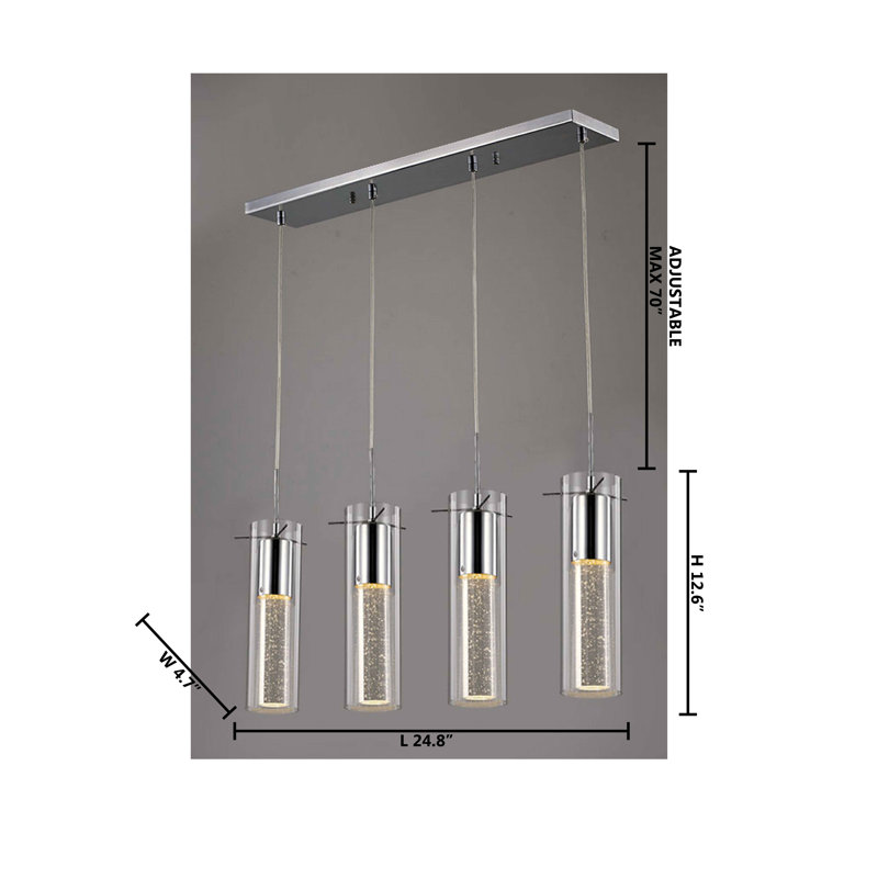 Ohashi Modern 4 Light Cylinder Pendant 