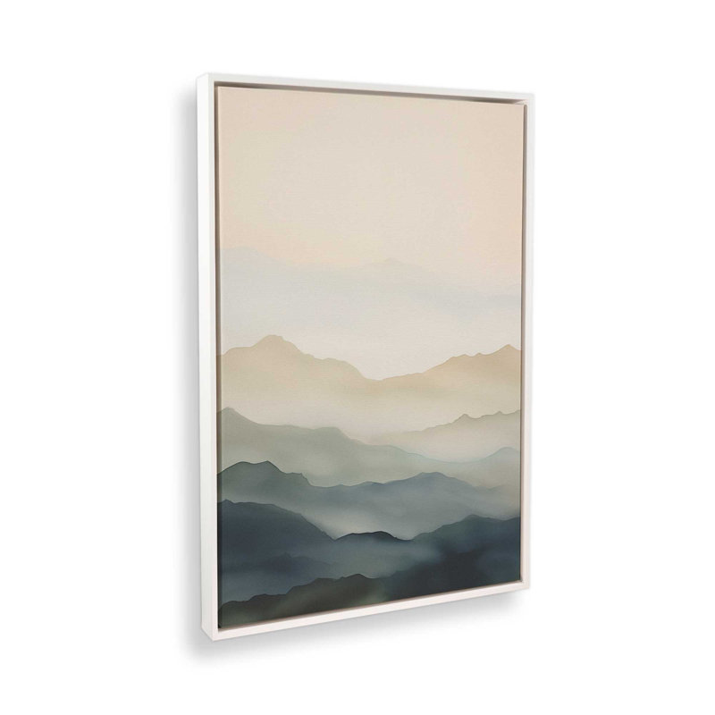 Sérénité silencieuse I, H 12,75 po x l 8,75 po x P 1,75 po, Cadre flottant blanc opaque