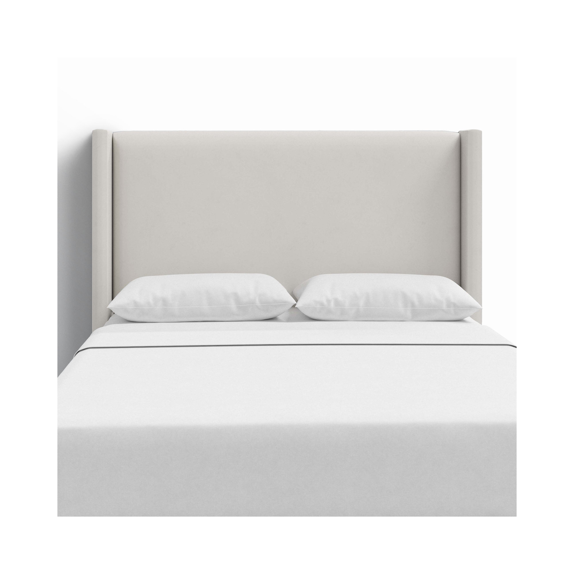 Hanson Upholstered Headboard, Twin, Bella Light Gray Performance Velvet