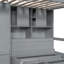 Lit superposé simple avec tiroirs, garde-robe, tablettes de rangement et lit hydraulique-862883973