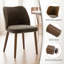 Chaises de salle à manger rembourrées de style Mid-Century avec pieds en bois massif, dossier courbé-393639269