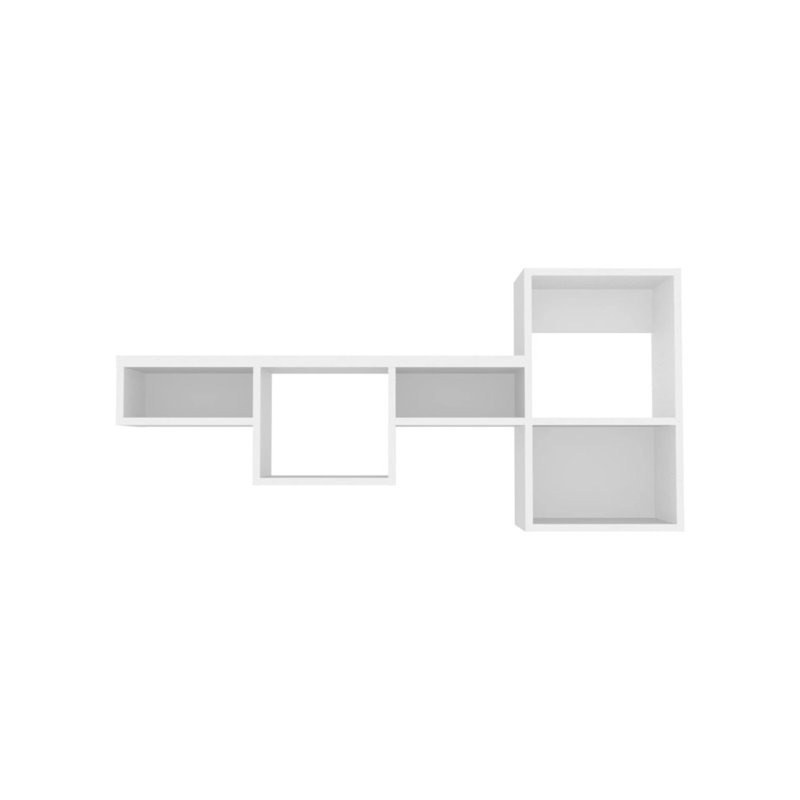 Wall-Mounted Shelf Unit With 5 Shelf, White