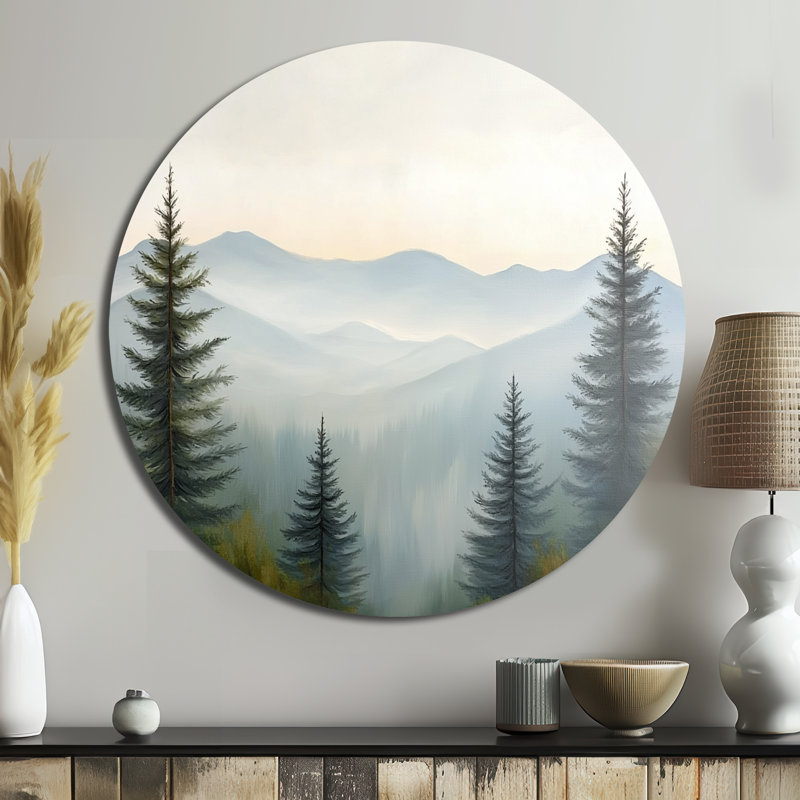Mountain Mist Utah - Art mural en métal rustique Lodge, impression de paysage de montagne, H 23 po x l 23 po