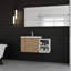 Salle de bain murale avec lavabo, porte à fermeture en douceur et petites tablettes de rangement-2085782163
