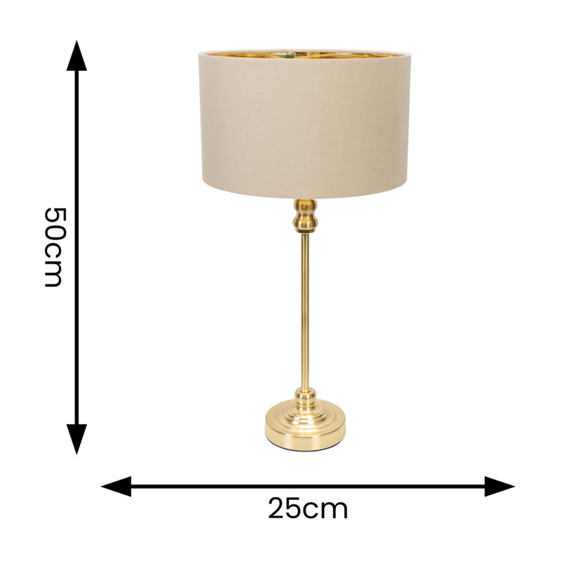 Addisyn Metal Table Lamp, Yes, Gold Base/Cream Shade, White