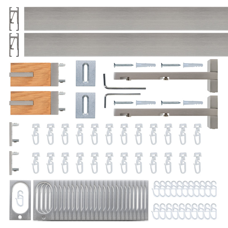 Curtain Track Set, 5cm H x 213cm W x 15.7cm D