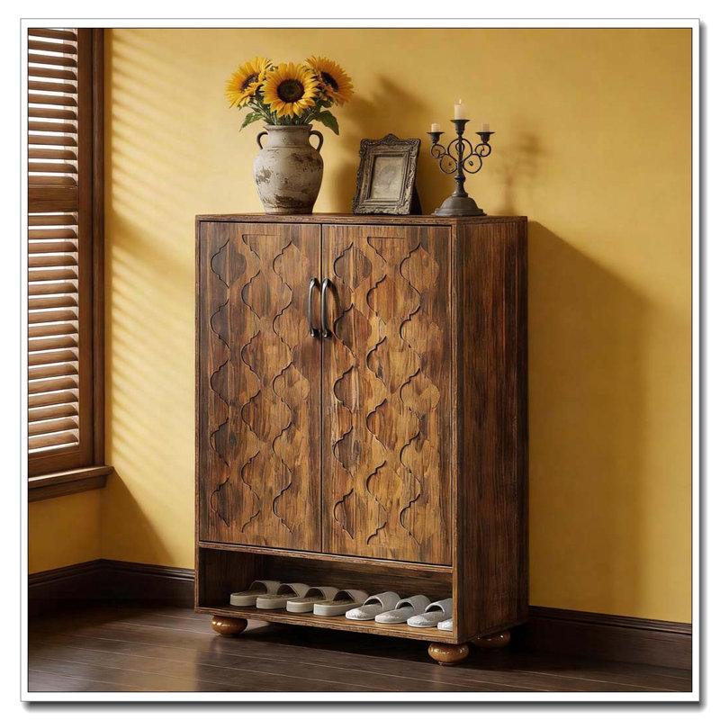 Vintage Style Shoe Cabinet with Elegant Design