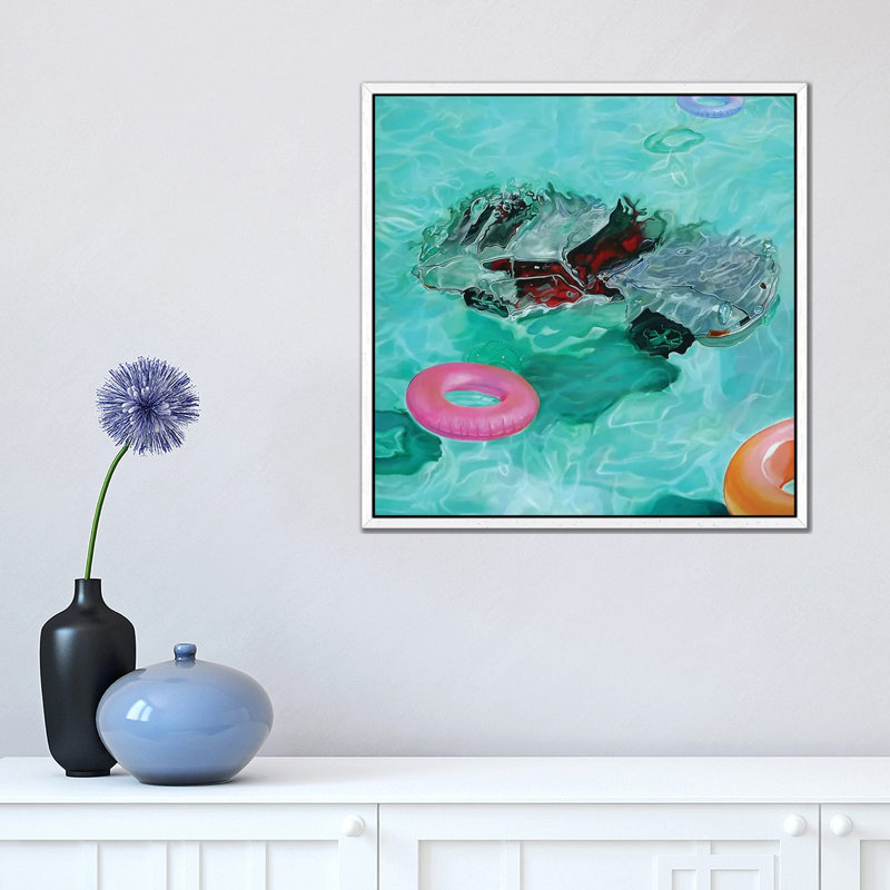 Save the Car 1 Piece Wall Art on Canvas, 45.72 cm H x 45.72 cm W, White Framed
