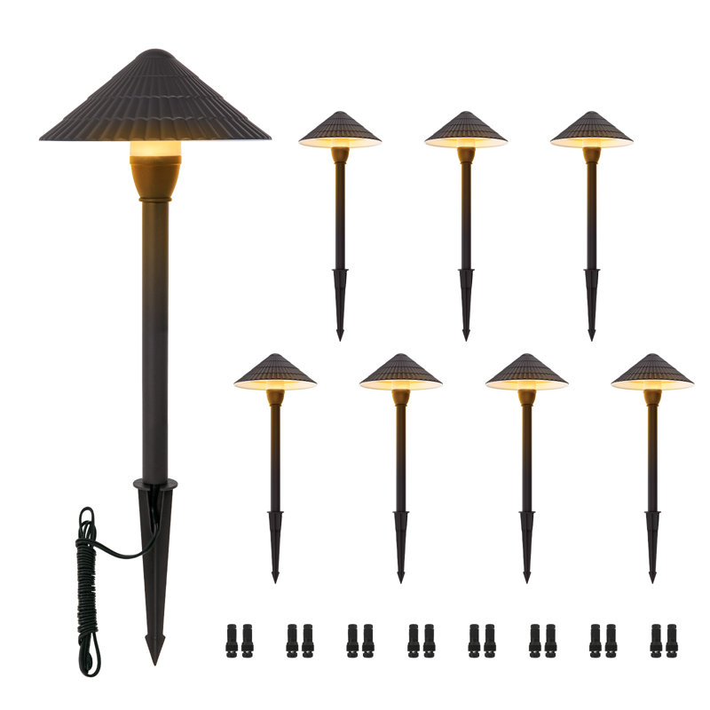 Éclairage de paysage à basse tension DEL 8pk - Lumières de chemin imperméables en aluminium pour cour, pelouse et jardin