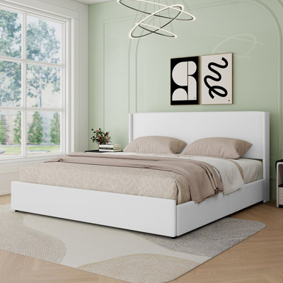 Jaylei 4 Drawers Upholstered Storage Bed with Wingback Headboard