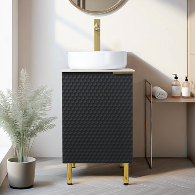 Ensemble de meuble-lavabo simple moderne 18 po noir