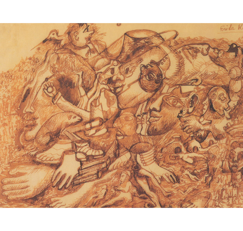 Sans titre (thème Cataclysmic) par Frida Kahlo, toile tendue avec châssis, H 17 po x l 24 po