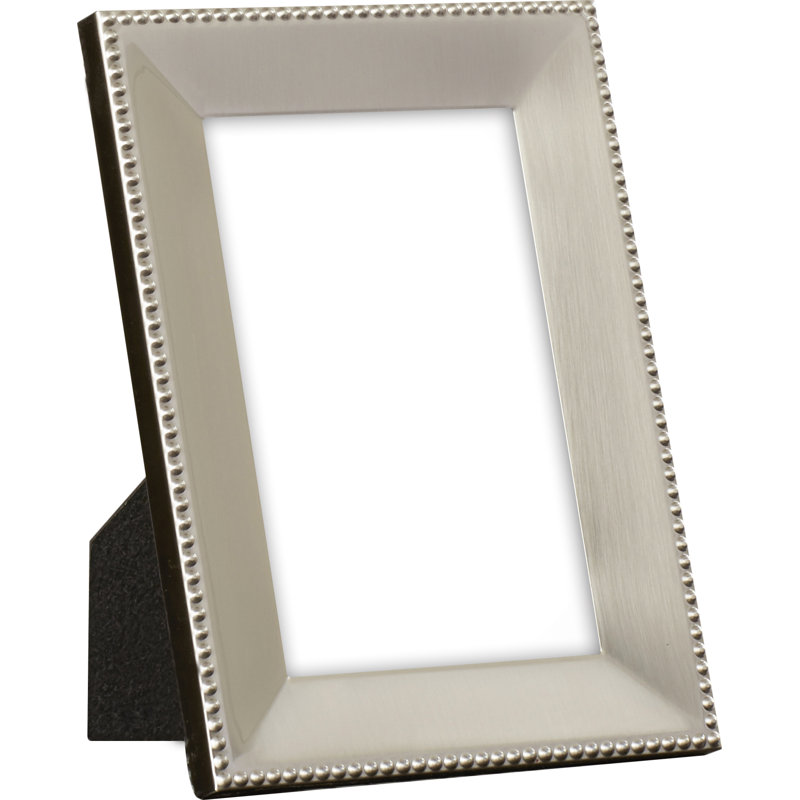 Metal Beaded Picture Frame, Satin Nickel, 12" H x 10.13" W x 1" D