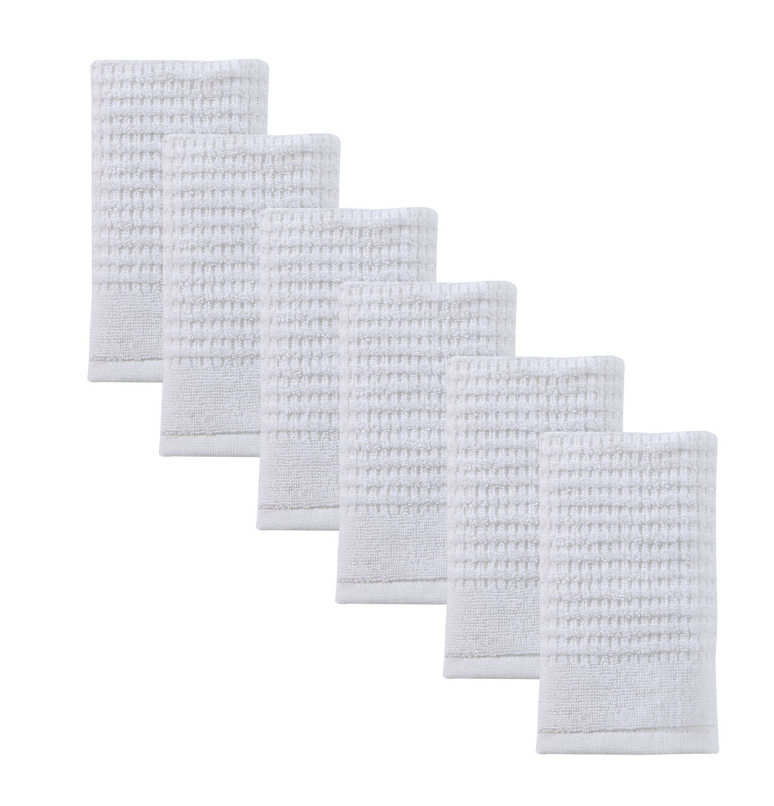 Earline 6-Piece Turkish Cotton Washcloth Set, White